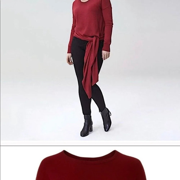 NWOT Unviersal standard Arenal tie burgundy tie sweater - Picture 11 of 12